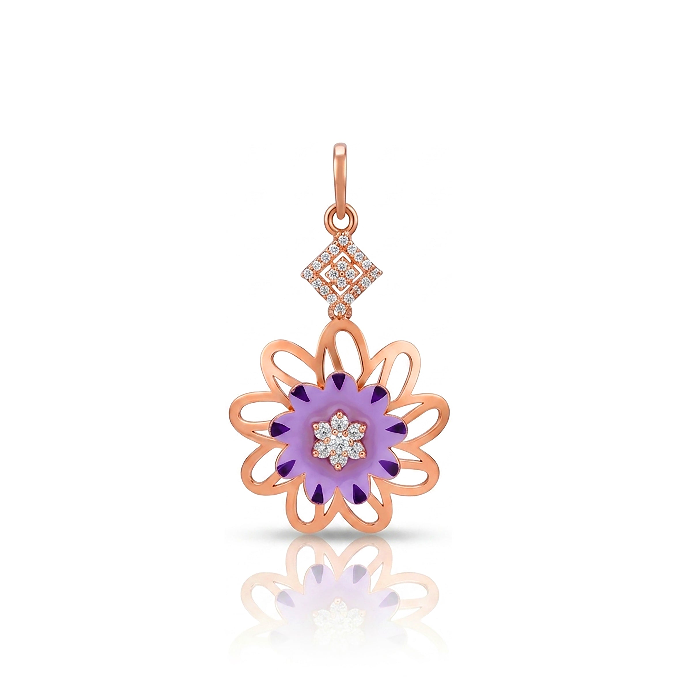 Lavender Blossom Grace 925 Sterling Silver Pendant