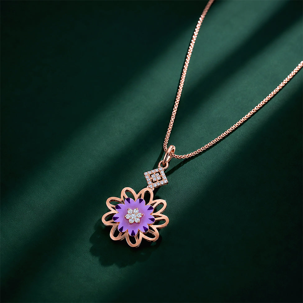 Lavender Blossom Grace 925 Sterling Silver Pendant