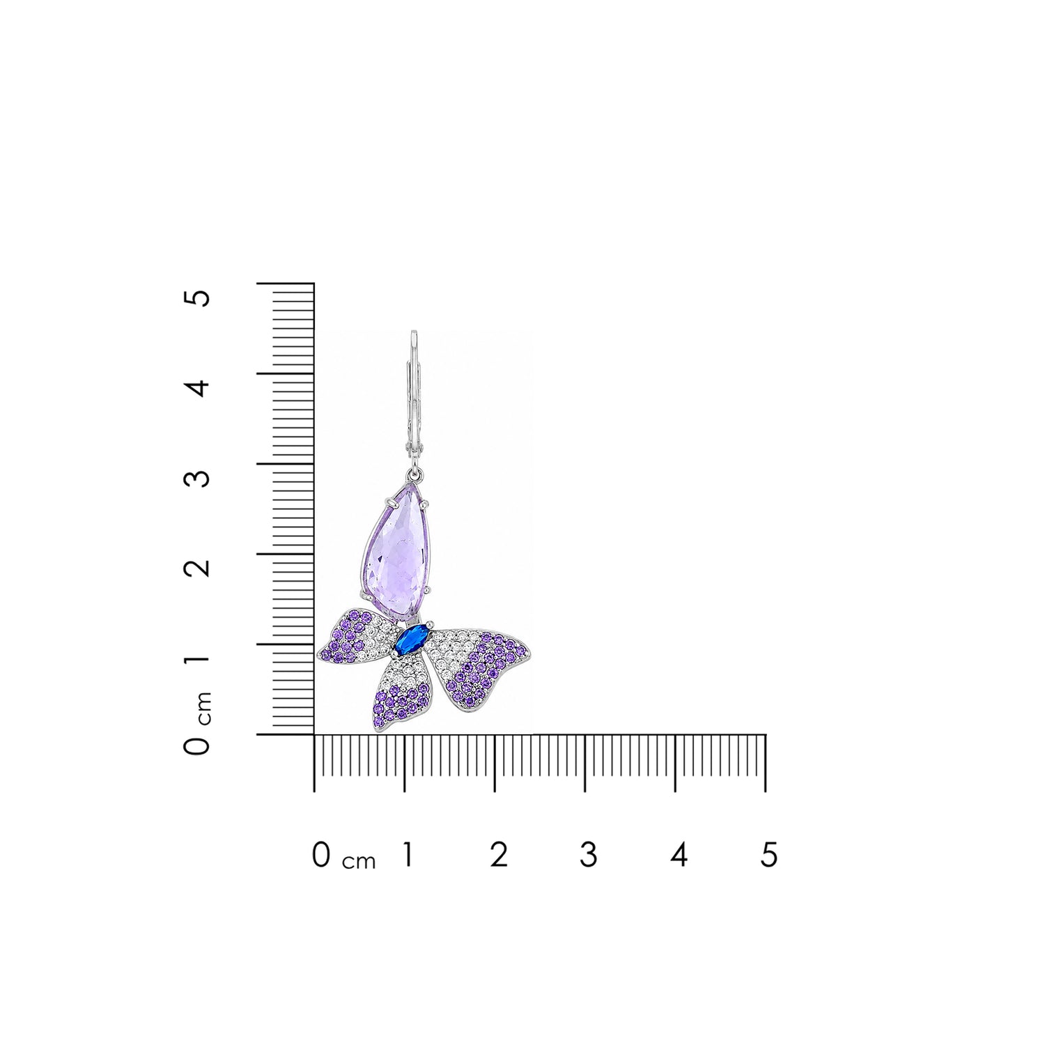 Lavender Butterfly Sparkle 925 Sterling Silver Fashion Earrings