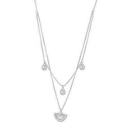 Layered Geometric Charm Sterling Silver Chain