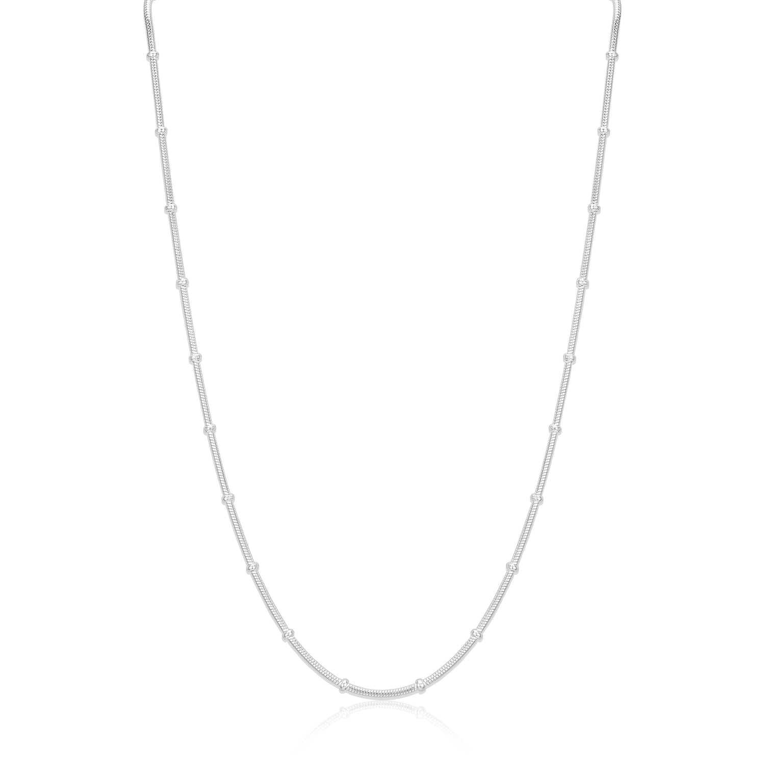 Layering 925 Sterling Silver Tiny Bead Chain for Women