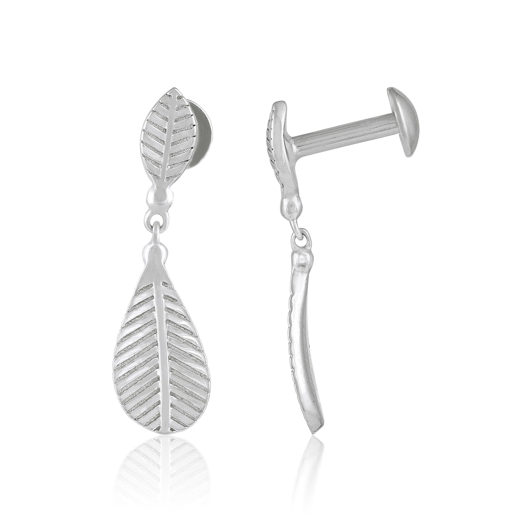 Leaf Charm 925 Sterling Silver Dangle Earring for Women