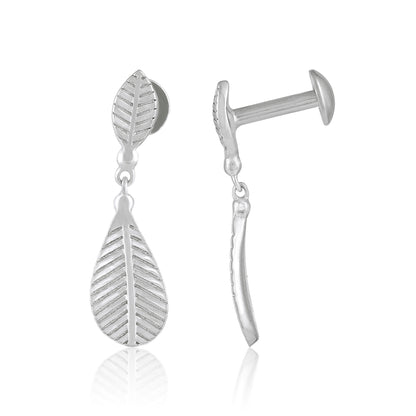 Leaf Charm 925 Sterling Silver Dangle Earring for Women