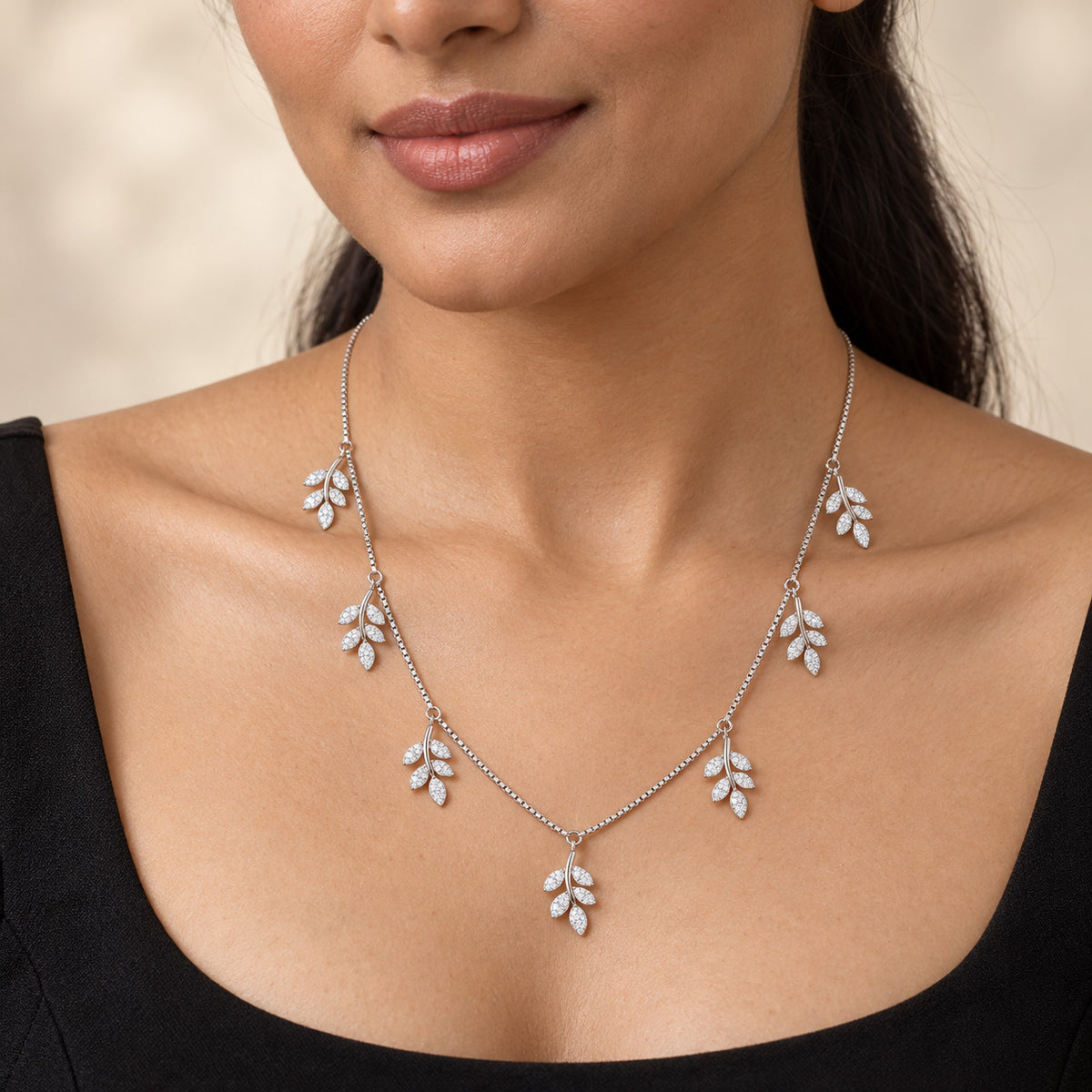 Leaf Charm Sterling Silver Chain