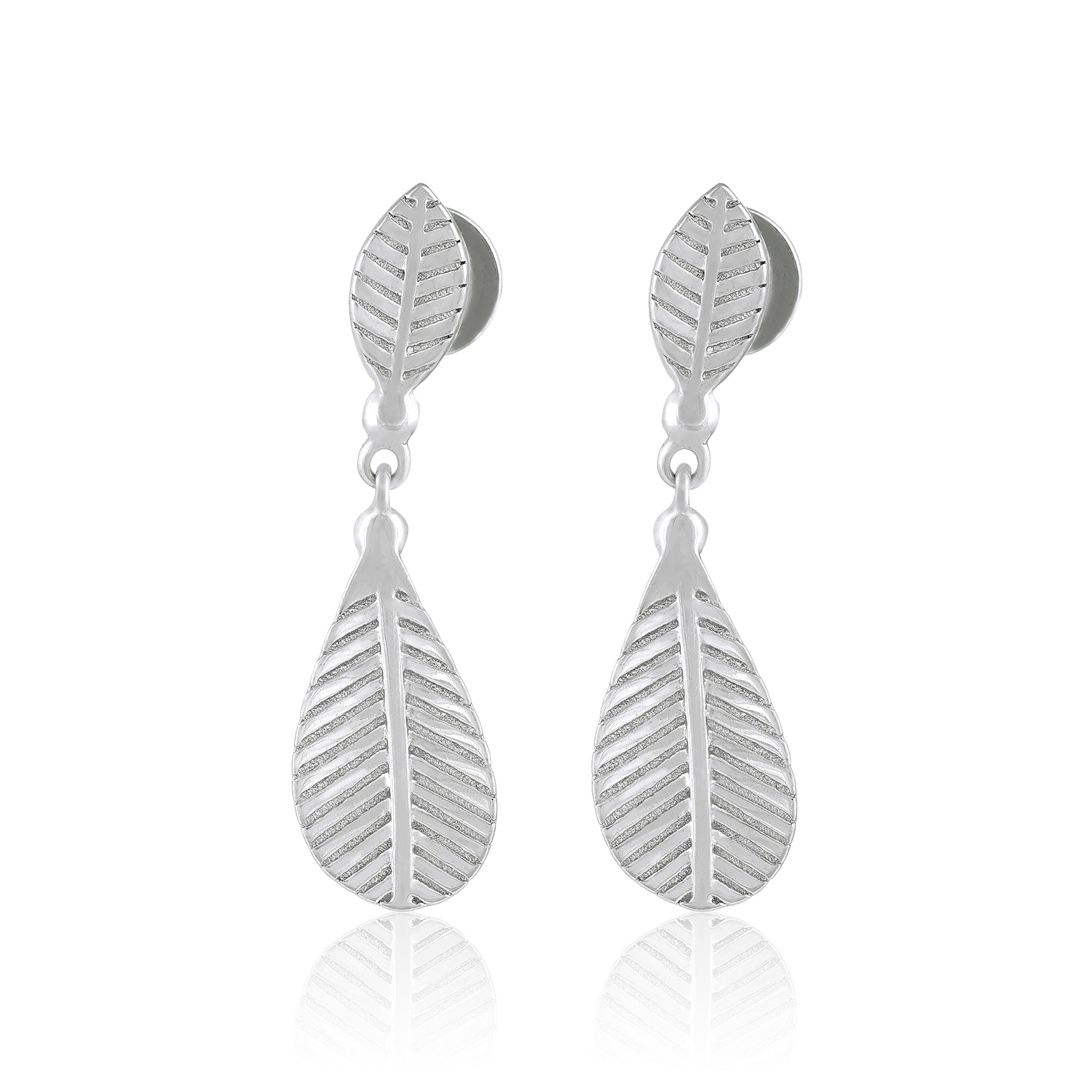 Leaf Charm 925 Sterling Silver Dangle Earring for Women