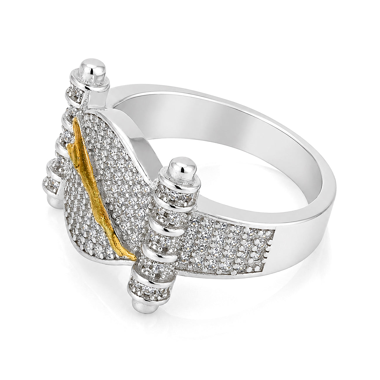 Leaping Jaguar Dual-Tone Silver Ring
