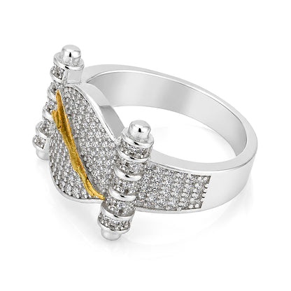 Leaping Jaguar Dual-Tone Silver Ring