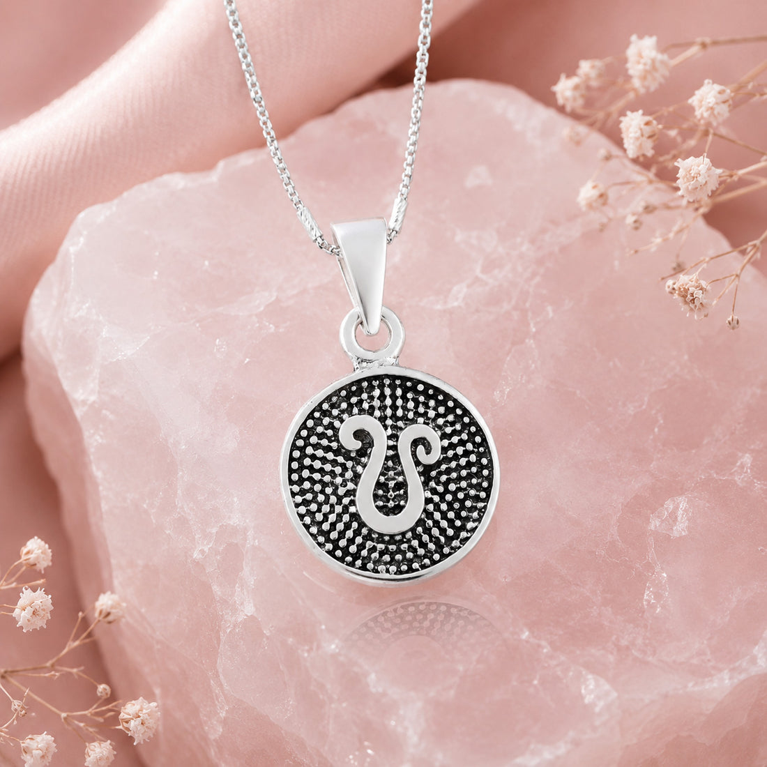 Leo Zodiac Power Disc 925 Sterling Silver Pendant for women