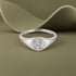 Letter H Silver Ring with Crystal Detailing