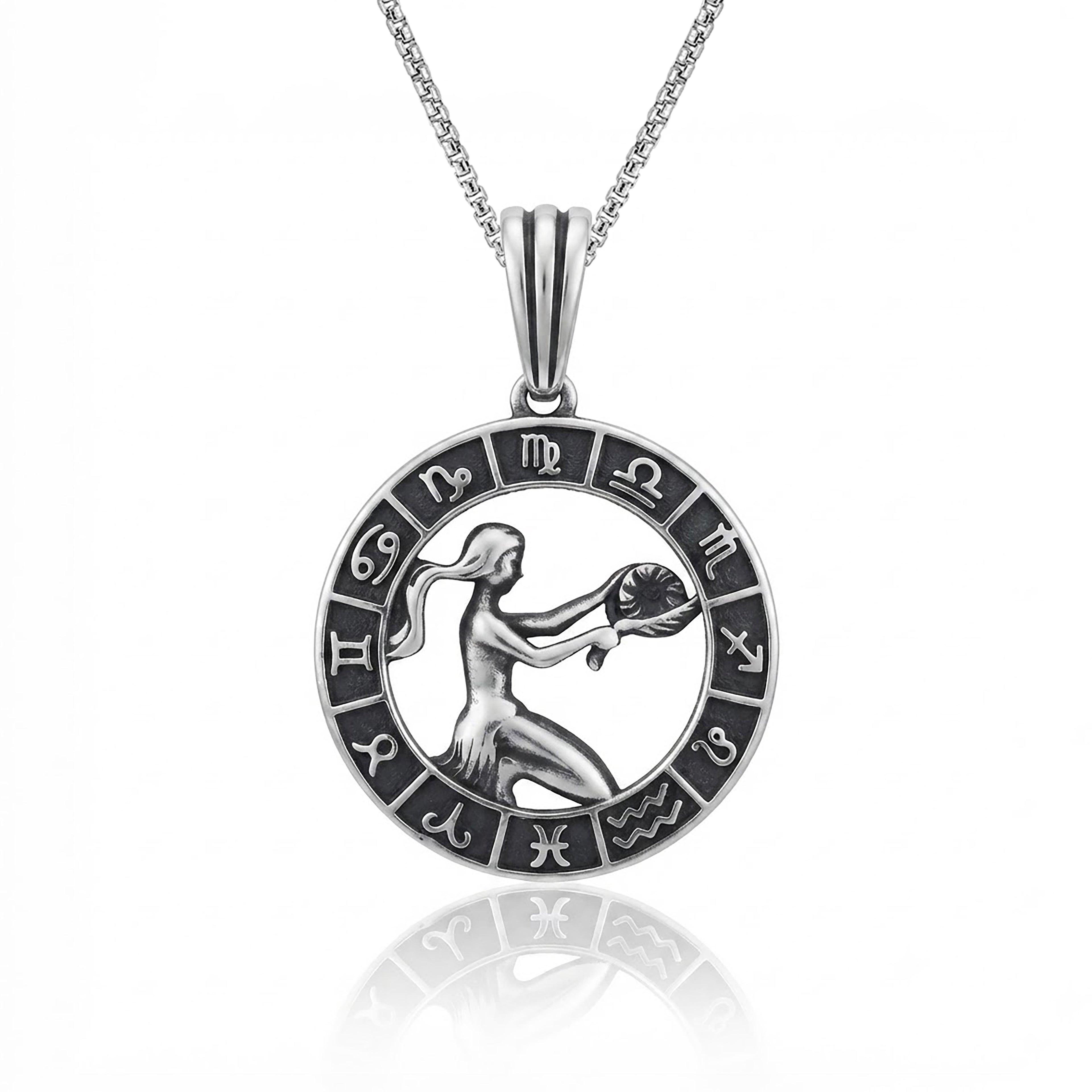 Libra Zodiac Silver Rakhi Pendant