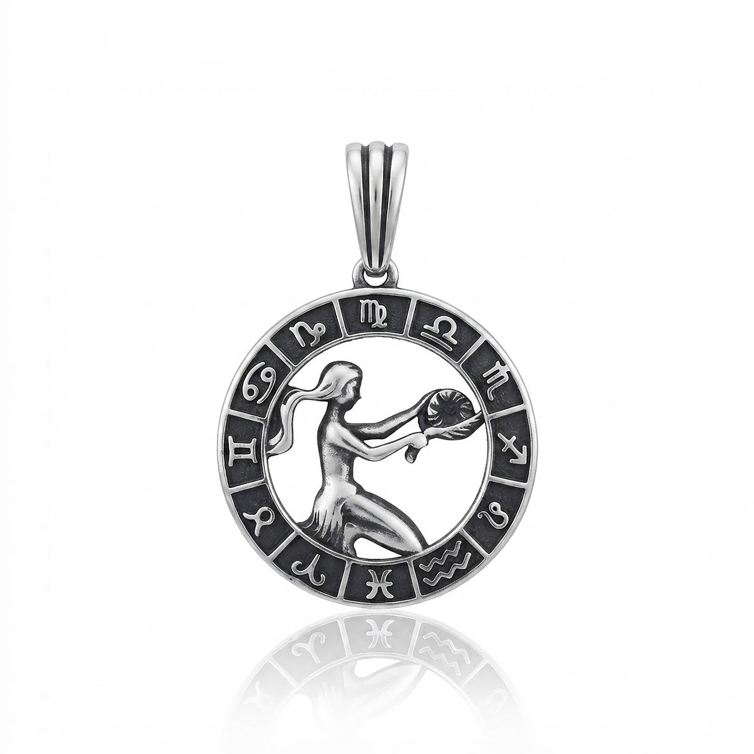 Libra Zodiac Silver Rakhi Pendant