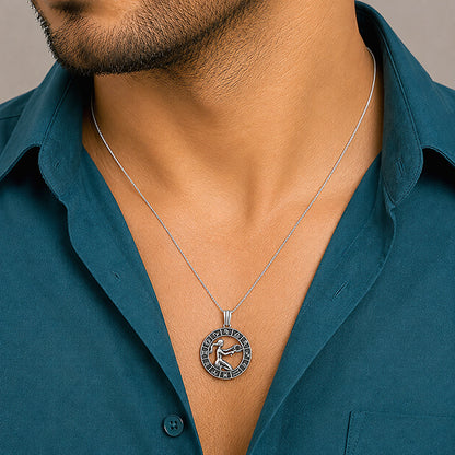 Libra Zodiac Silver Rakhi Pendant