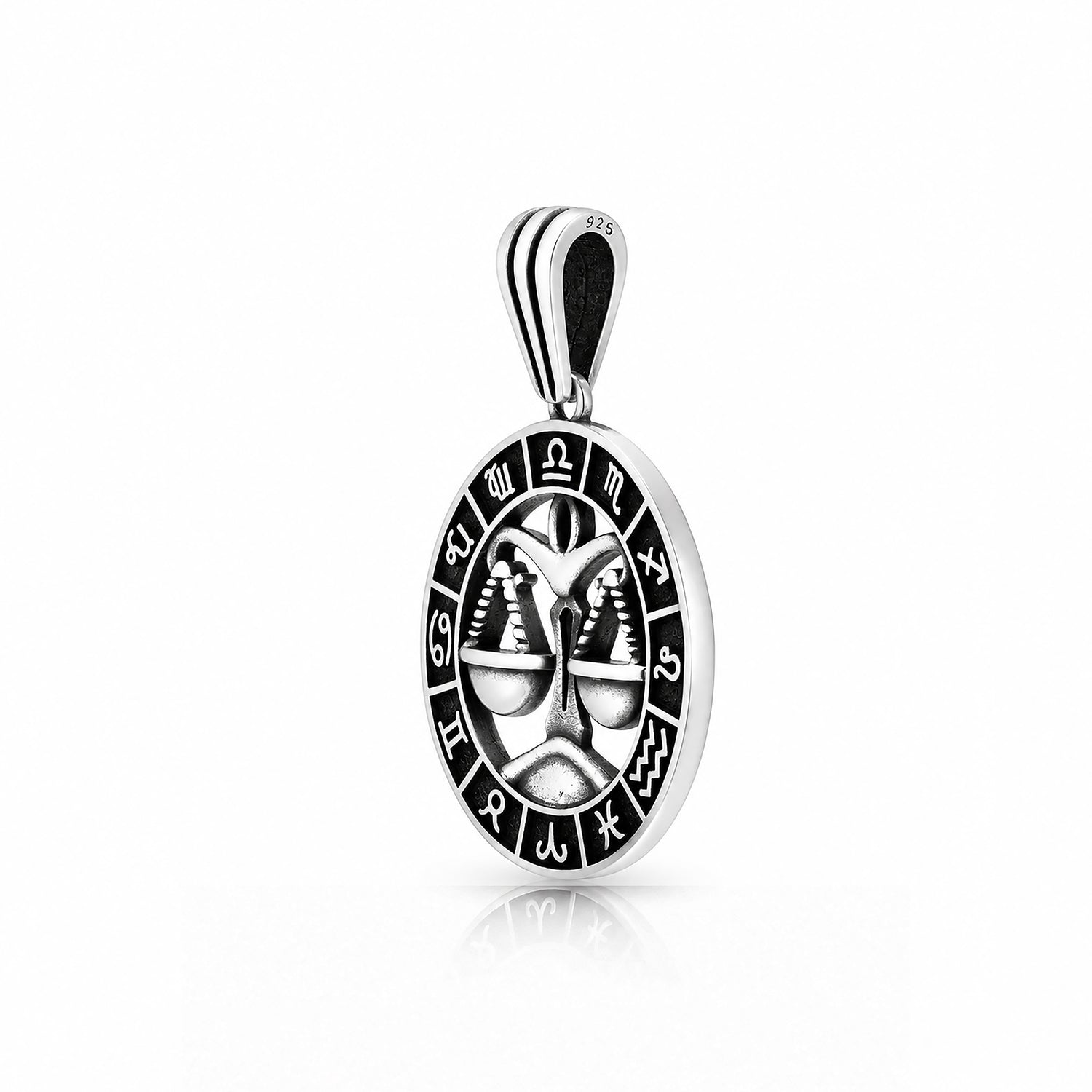 Libra Zodiac Silver Rakhi Pendant