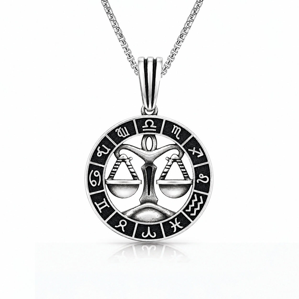 Libra Zodiac Silver Rakhi Pendant