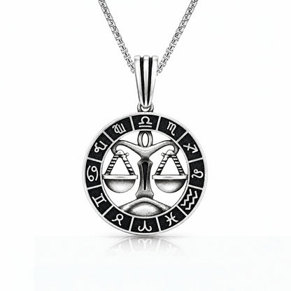 Libra Zodiac Silver Rakhi Pendant