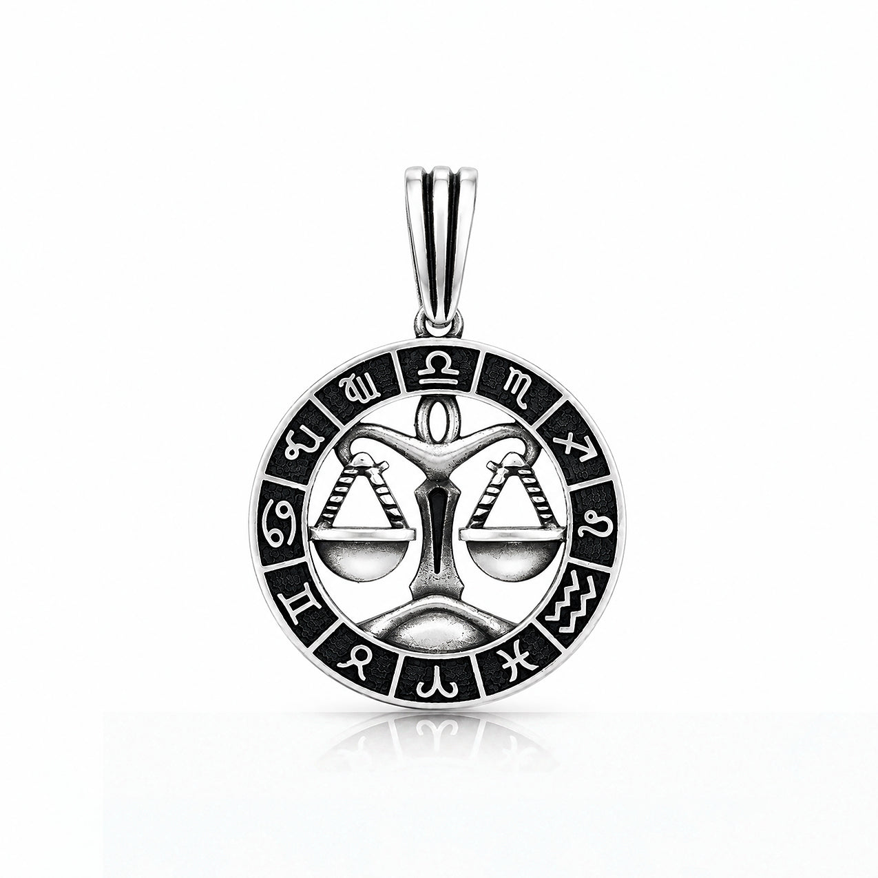 Libra Zodiac Silver Rakhi Pendant