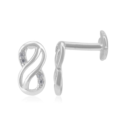 Limitless Shine Rhodium Infinity Studs