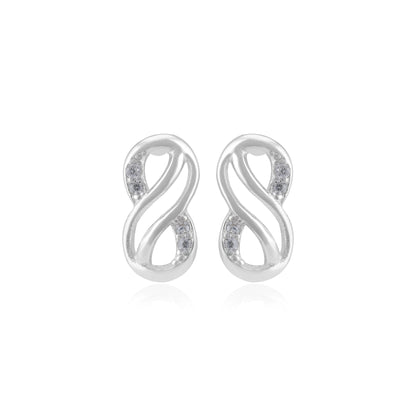 Limitless Shine Rhodium Plated Infinity Studs