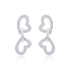 Linked Hearts Shimmering Stoned Rhodium Plated Studs