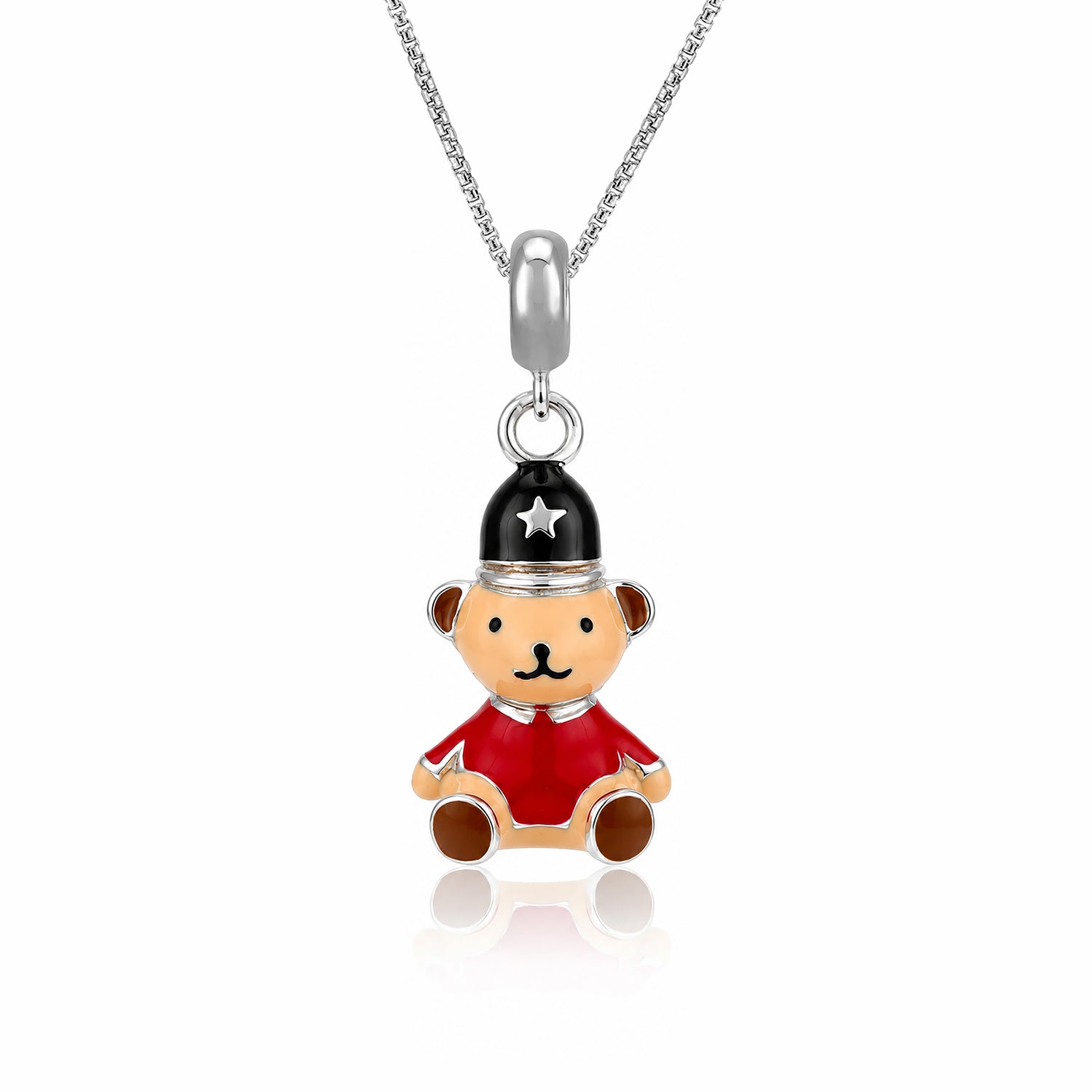 Little Soldier 925 Sterling Silver Teddy Pendant