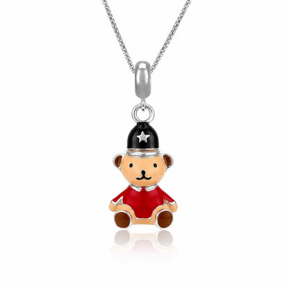 Little Soldier 925 Sterling Silver Teddy Pendant