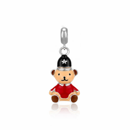 Little Soldier 925 Sterling Silver Teddy Pendant