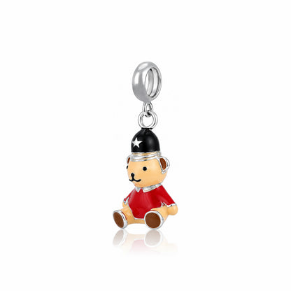 Little Soldier 925 Sterling Silver Teddy Pendant