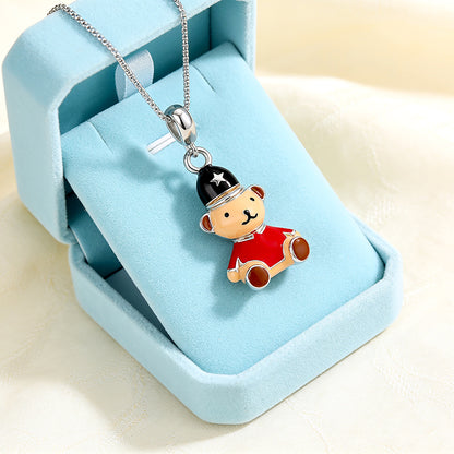 Little Soldier 925 Sterling Silver Teddy Pendant