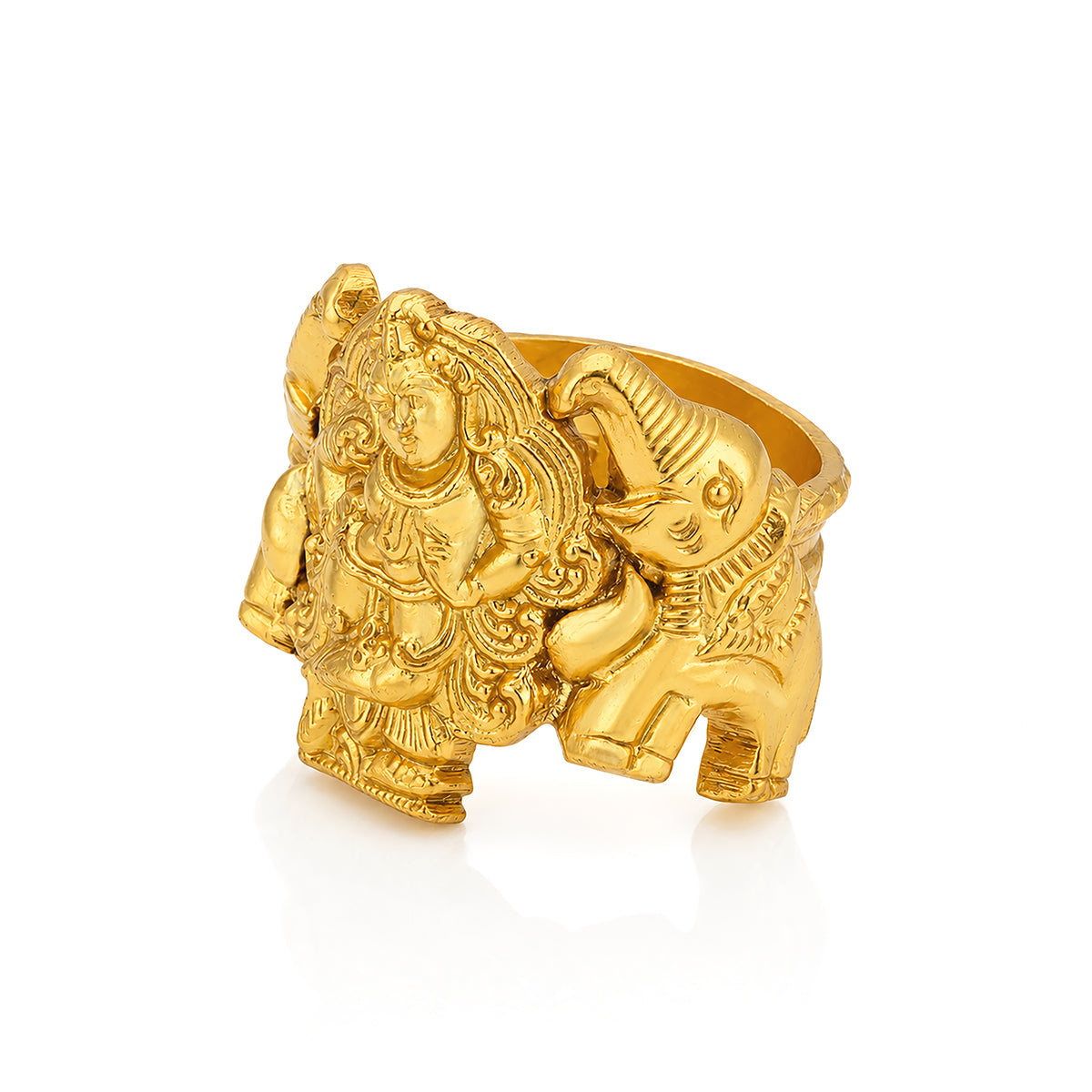 Lord Ganesha Temple Style Sterling Silver Ring