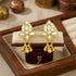 Lotus Ghungroo 925 Sterling Silver Golden Drop Earrings