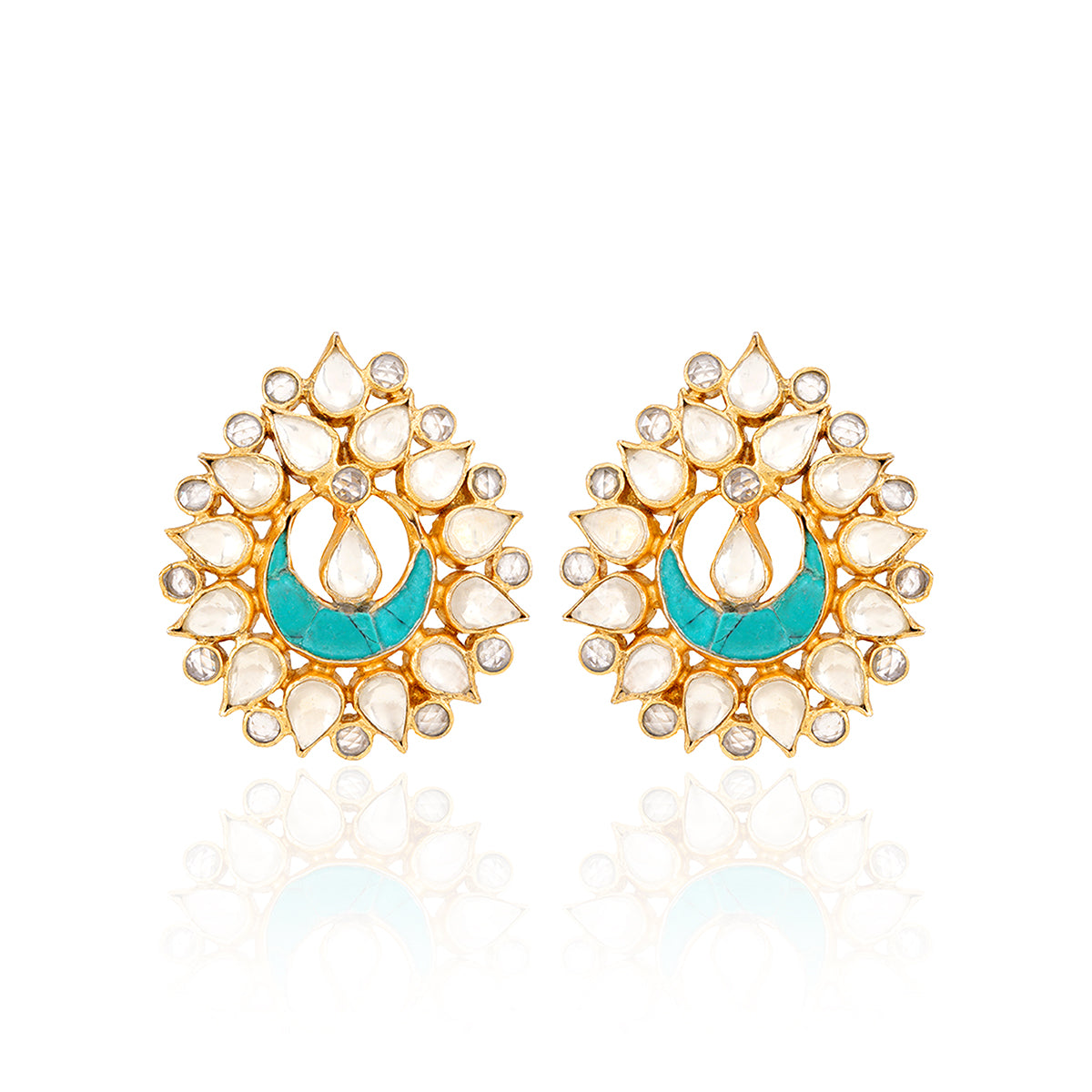Lotus Pearl Aura 925 Sterling Silver Statement Earrings