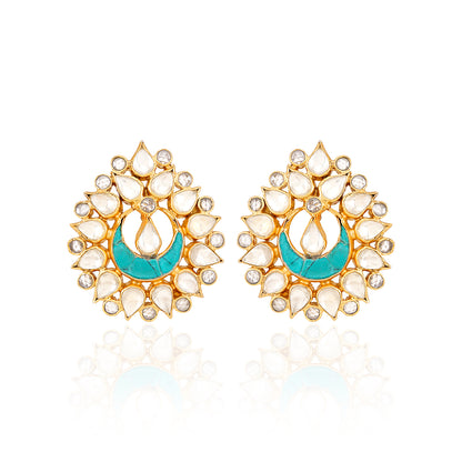 Lotus Pearl Aura 925 Sterling Silver Statement Earrings