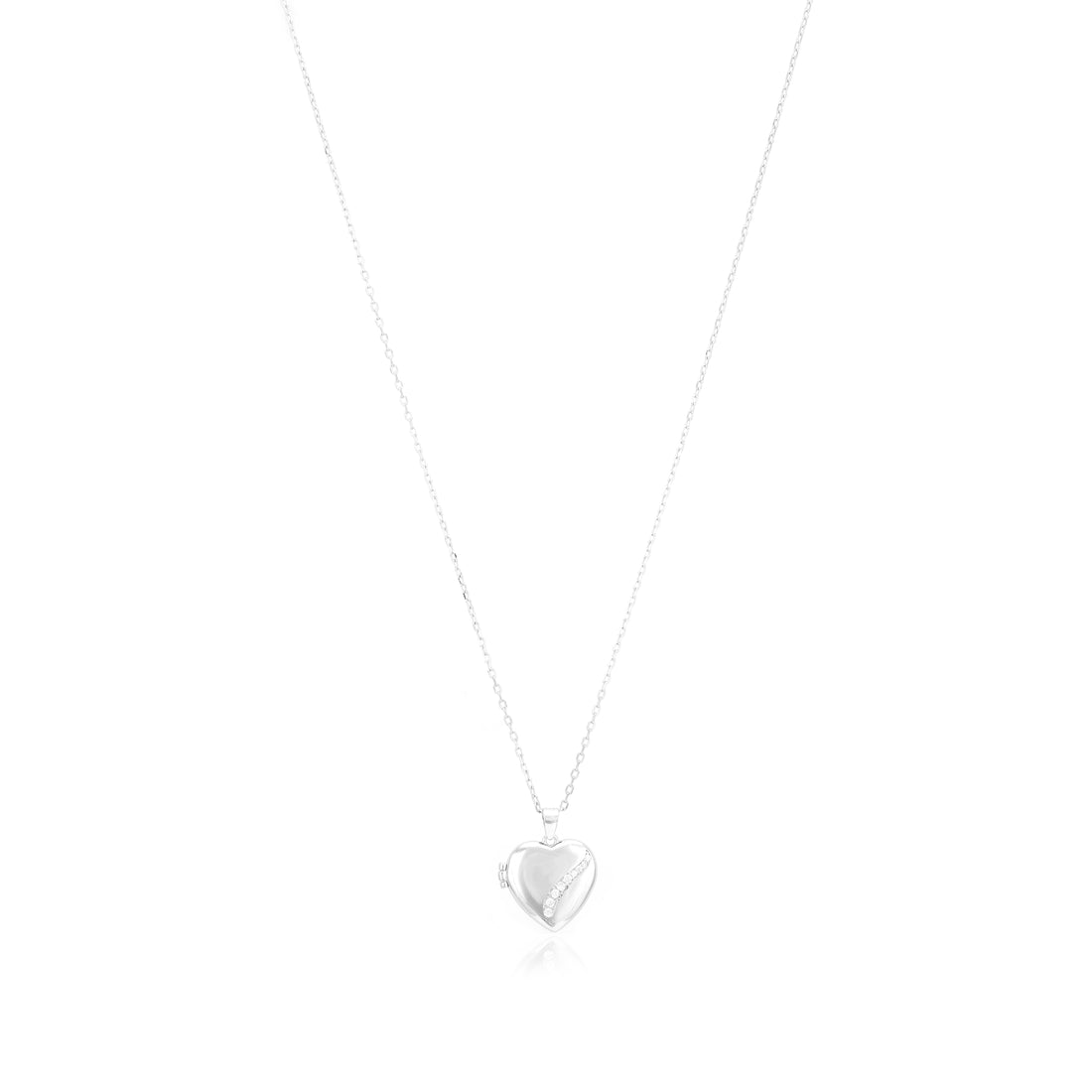 Love Embrace Rhodium 925 Heart Shaped Locket Chain Pendants