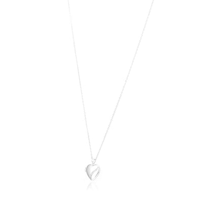 Love Embrace Rhodium Heart Shaped Locket Chain Pendants
