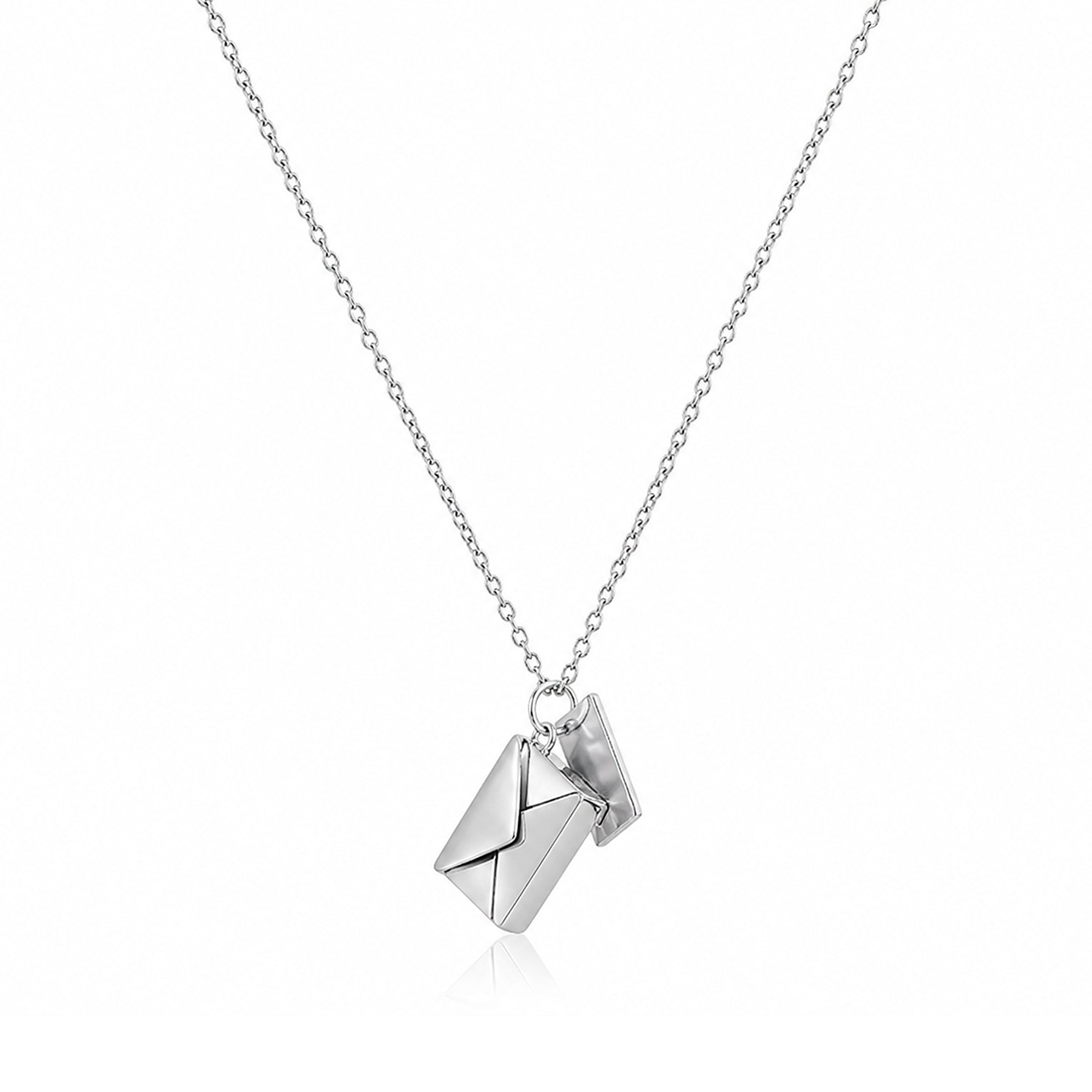 Love Letter Envelope Silver Chain Pendant
