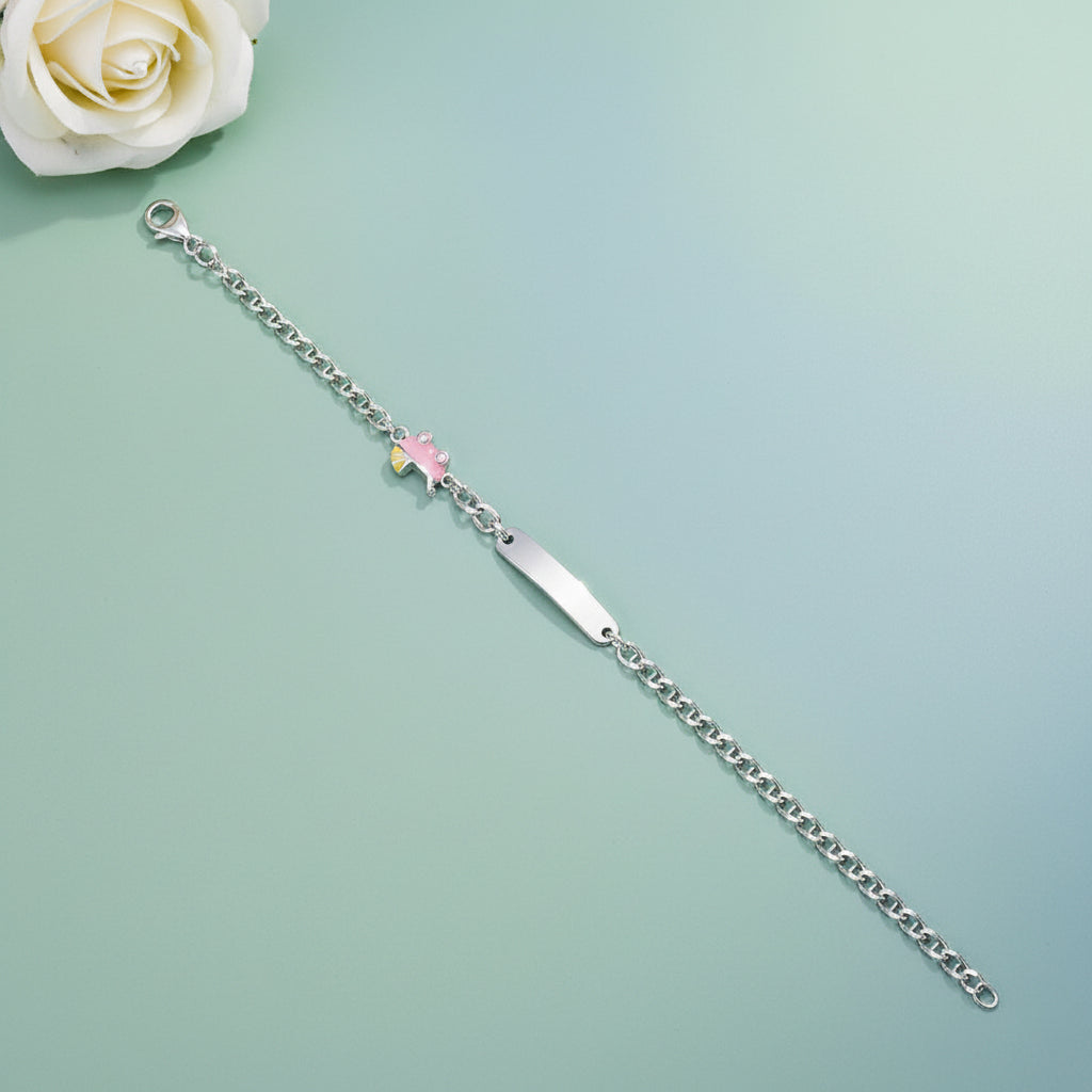 Lovely Pink Animal Design 925 Sterling Silver Bracelet for women