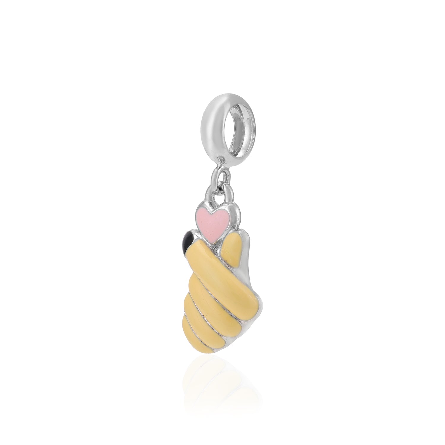 Loving Gesture 925 Sterling Silver Enamel Pendant