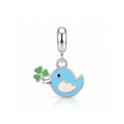 Lucky Bluebird 925 Sterling Silver Charm Pendant