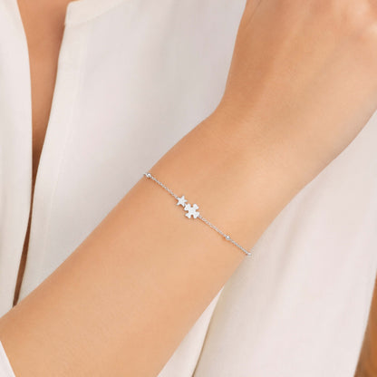 Lucky Star Blossom Silver Delicate Bracelet