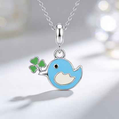 Lucky Bluebird 925 Sterling Silver Charm Pendant