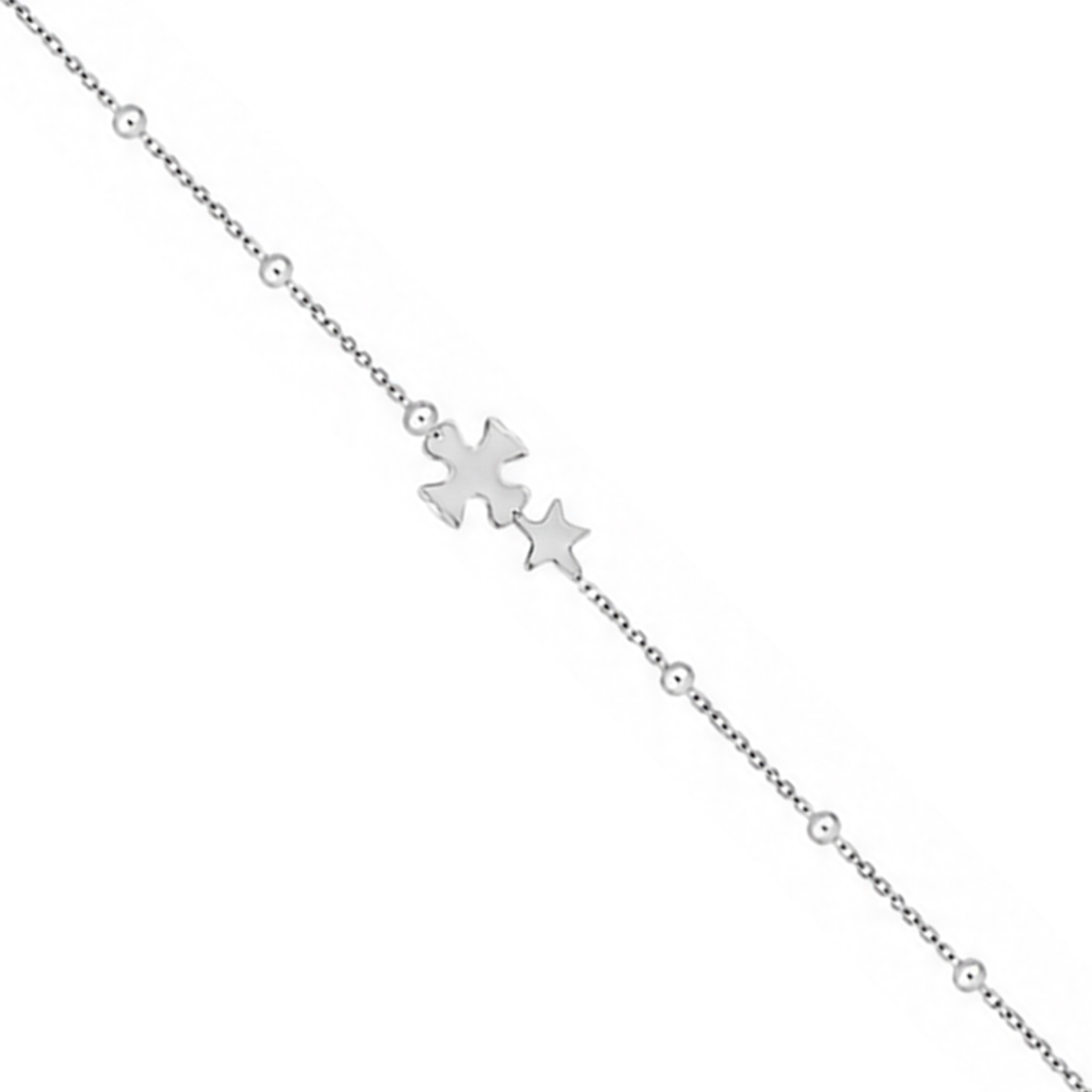 Lucky Star Blossom Silver Delicate Bracelet