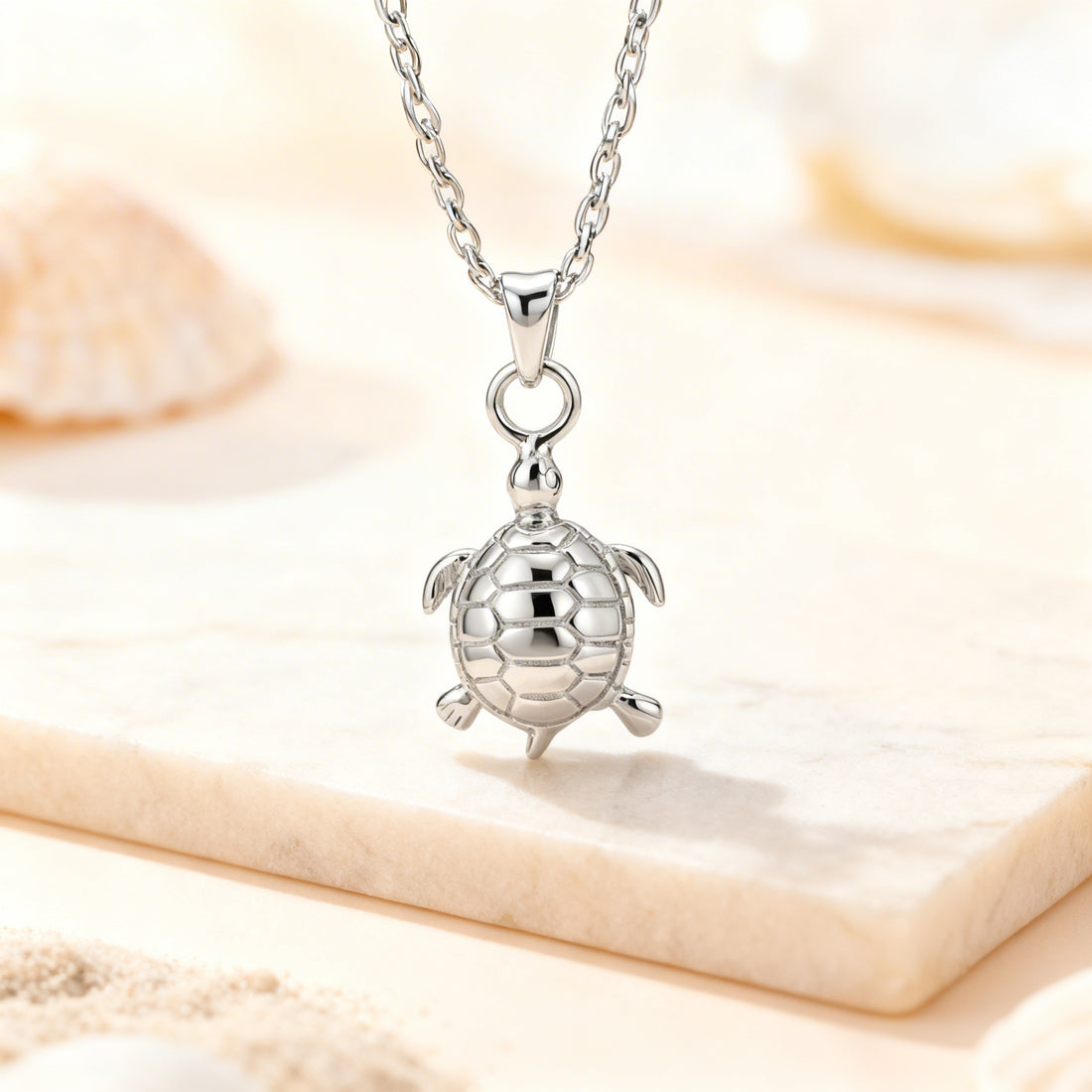 Lucky Turtle 925 Sterling Silver Ocean Charm Pendant for Women