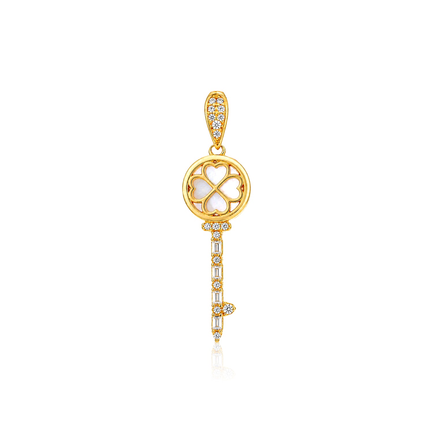 Luminous Clover Brilliance 925 Sterling Silver Pendant Design