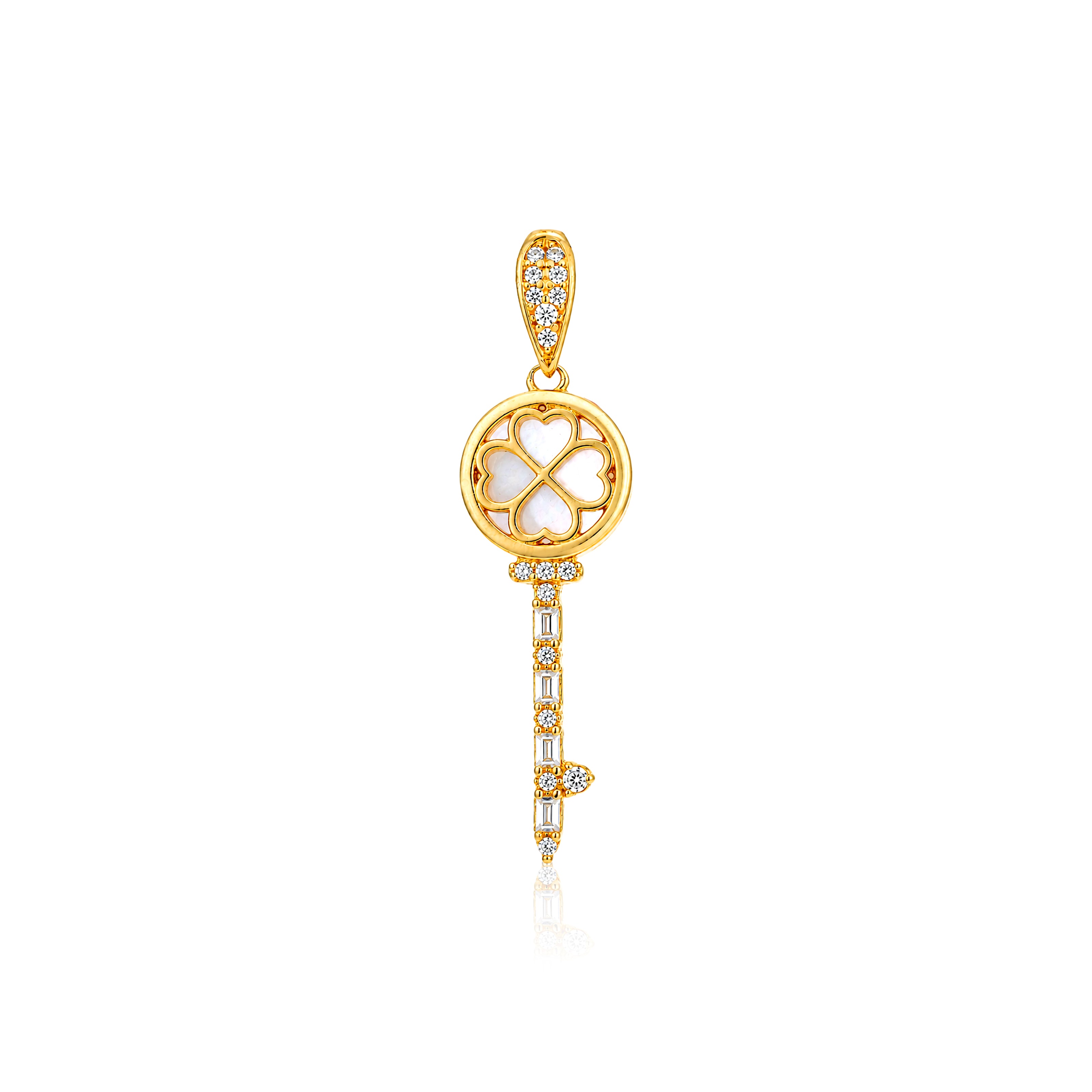 Luminous Clover Brilliance 925 Sterling Silver Pendant Design