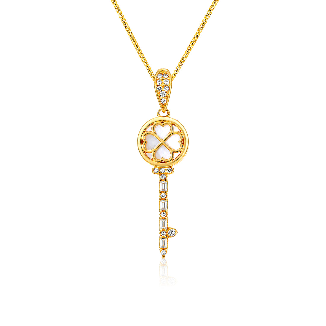 Luminous Clover Brilliance 925 Sterling Silver Pendant Design