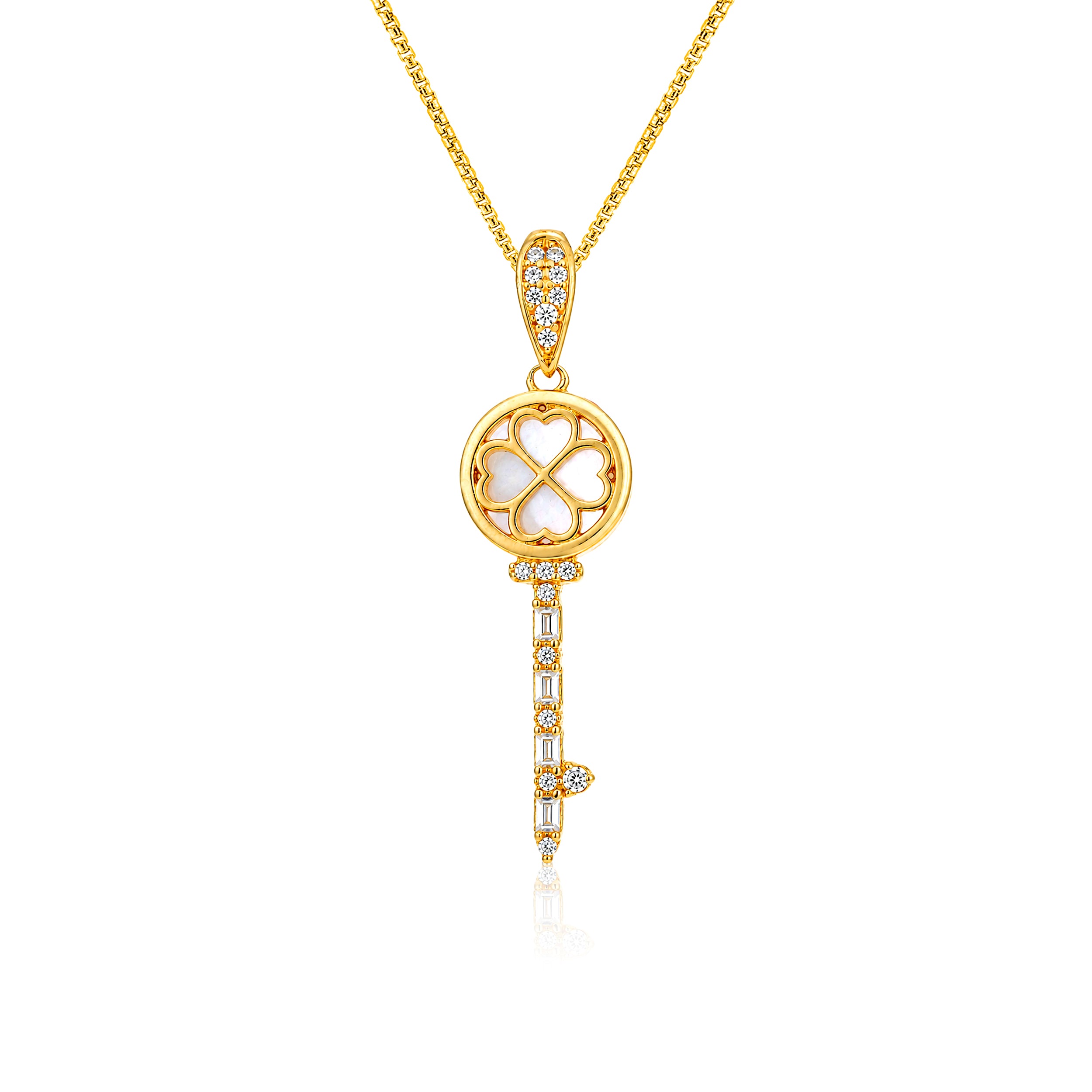 Luminous Clover Brilliance 925 Sterling Silver Pendant Design