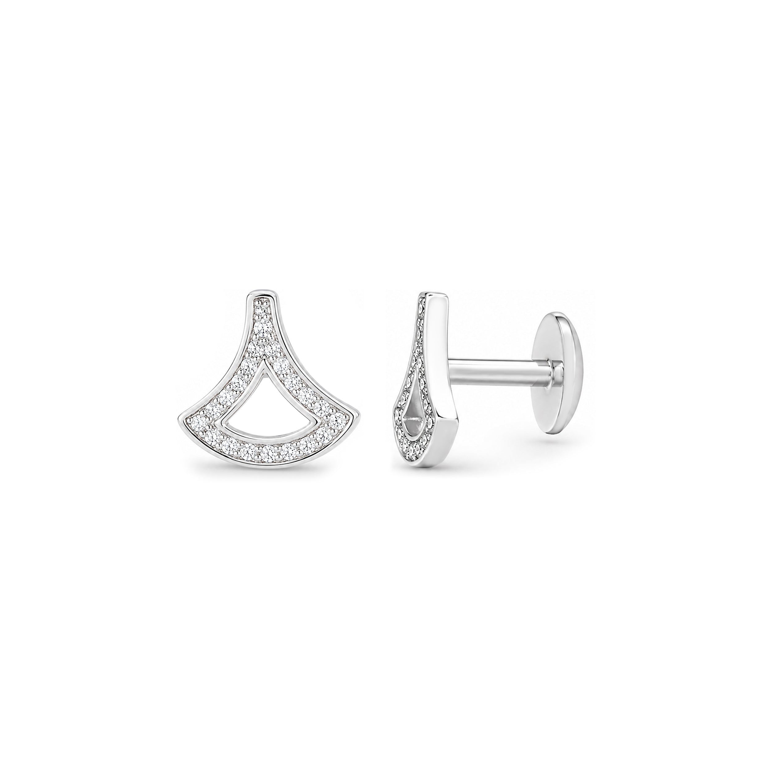 Luminous Curved Mosaic 925 Sterling Silver Stud for women