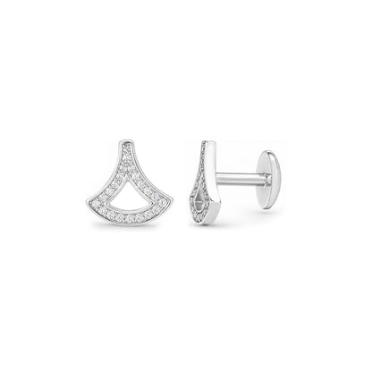 Luminous Curved Mosaic 925 Sterling Silver Stud for women