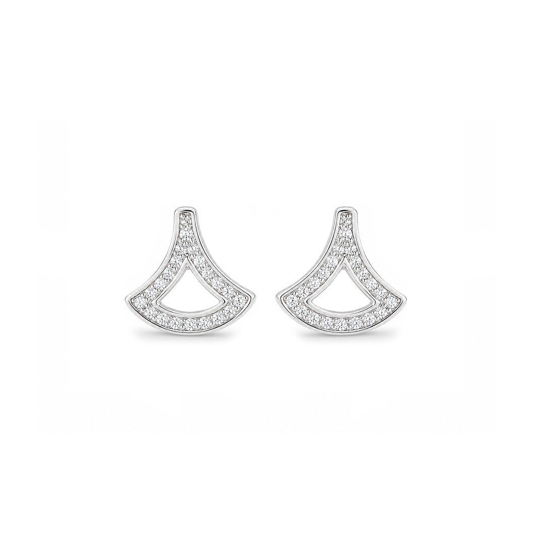 Luminous Curved Mosaic 925 Sterling Silver Stud for women
