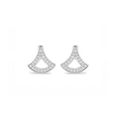 Luminous Curved Mosaic 925 Sterling Silver Stud for women